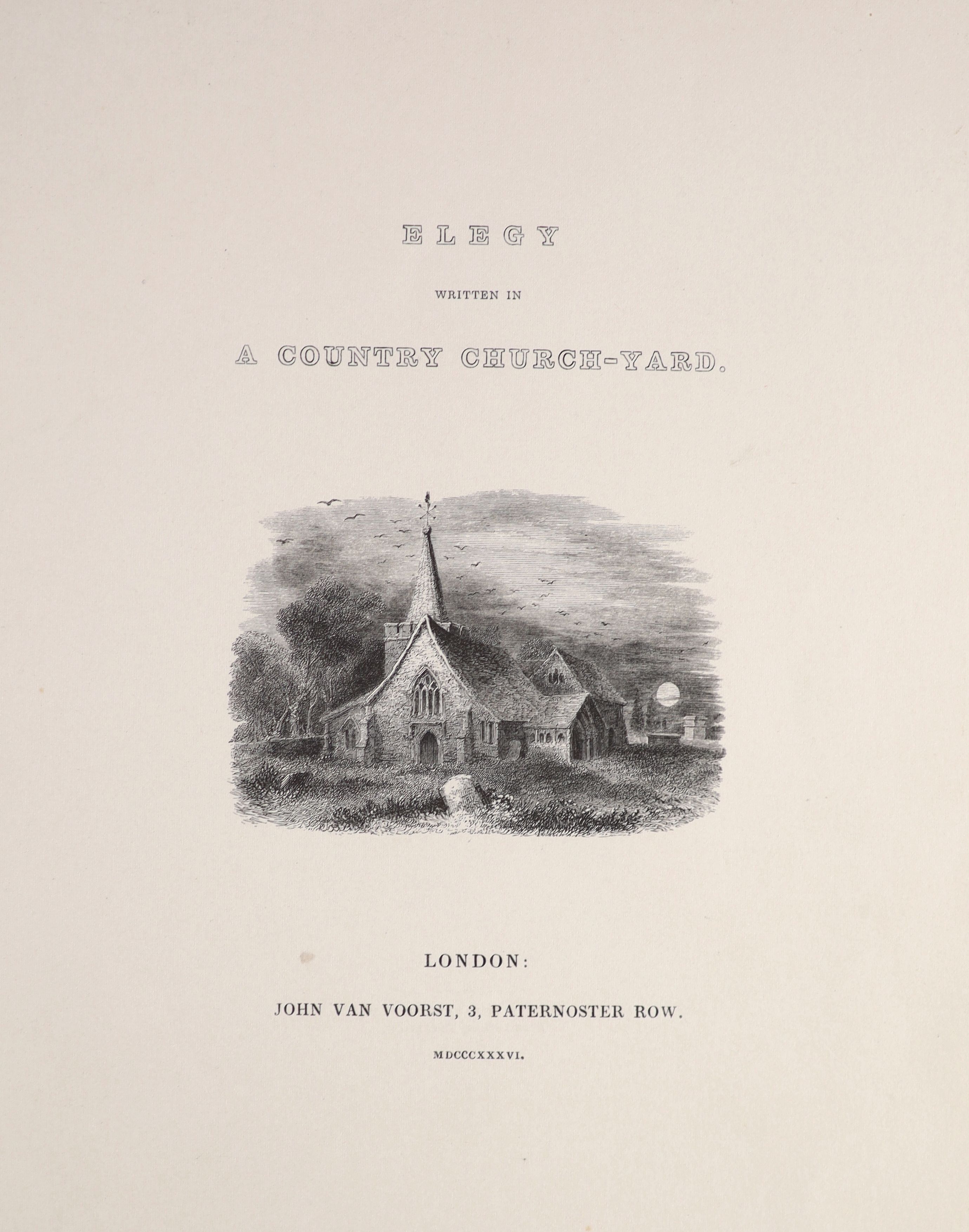 GRAY, THOMAS (1716-1771) - Elegy Written in a Country Church-Yard. ‘’Gray’s Elegy’’, edited and with introduction by John Martin (1791-1855), dedicated to Samuel Rogers, specially commissioned by the editor, 4to, red mor